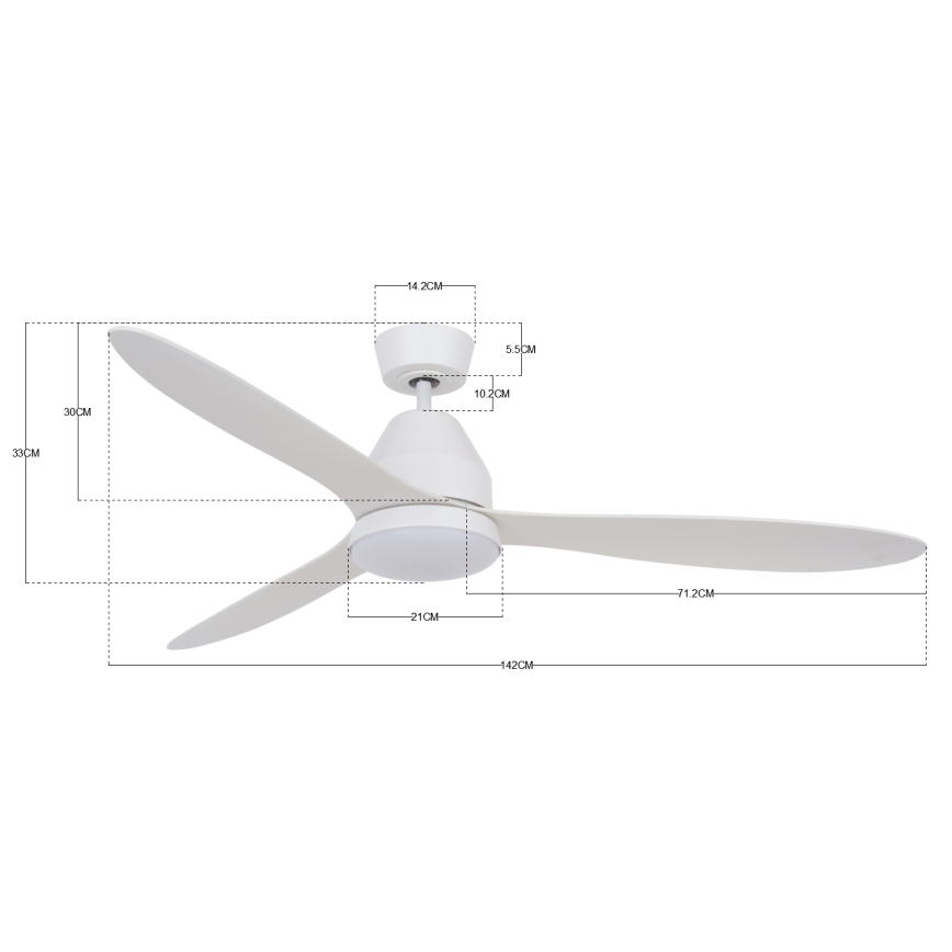 Lucci air 213043 - LED Ανεμιστήρας οροφής WHITEHAVEN GX53/17W/230V λευκό + τηλεχειριστήριο