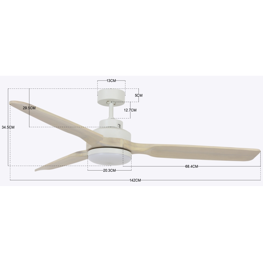 Lucci air 213055 - LED Ανεμιστήρας οροφής SHOALHAVEN GX53/17W/230V παυλώνια/λευκό + τηλεχειριστήριο