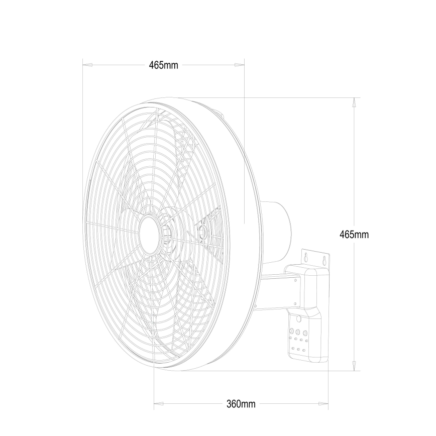 Lucci air 213124 - Ανεμιστήρας τοίχου BREEZE 55W/230V μαύρο + τηλεχειριστήριο