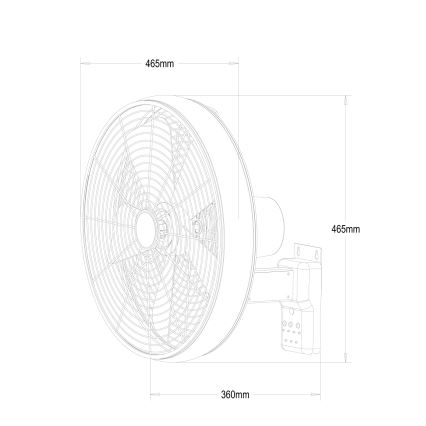 Lucci air 213125 - Ανεμιστήρας τοίχου BREEZE 55W/230V μαύρο/καφέ + τηλεχειριστήριο