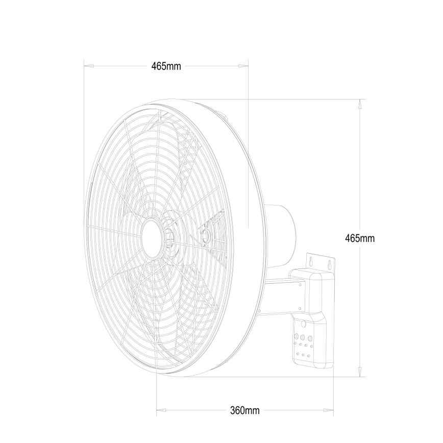 Lucci Air 213128EU - Επιτοίχιος ανεμιστήρας BREEZE 55W/230V λευκός, διάμετρος 46 cm + τηλεχειριστήριο