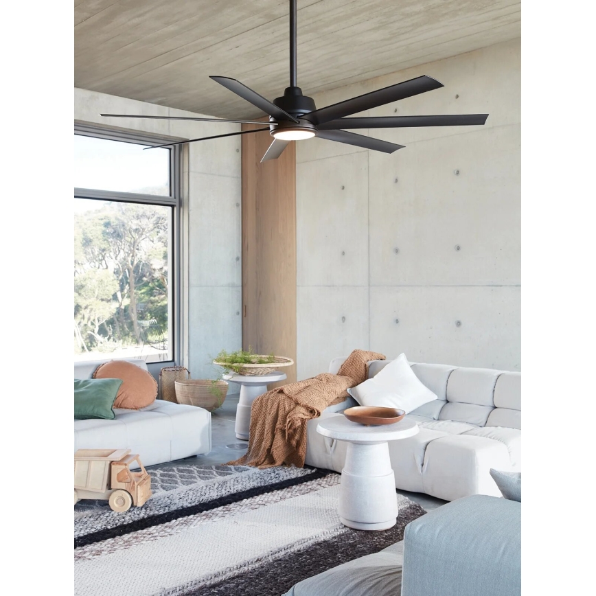 Lucci Air 21318349 - Ανεμιστήρας οροφής LED Dimmable ATLANTA 1xGX53/12W/230V διάμετρος 142 cm μαύρο + τηλεχειριστήριο