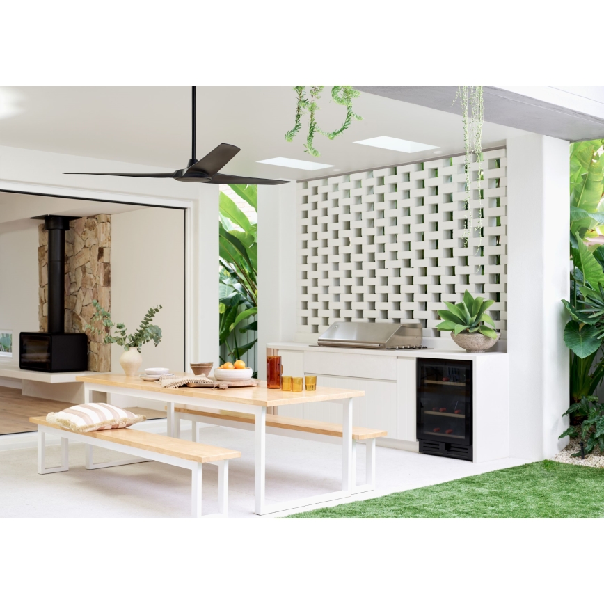 Lucci Air 21321649 - Ανεμιστήρας οροφής ABYSS διάμετρος 142 cm IP66 μαύρο + τηλεχειριστήριο