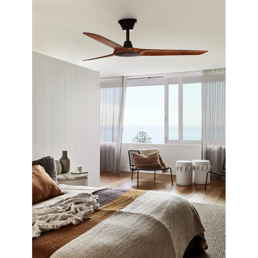 Lucci Air 21321749 - Ανεμιστήρας οροφής ABYSS διάμετρος 142 cm IP66 καφέ + τηλεχειριστήριο