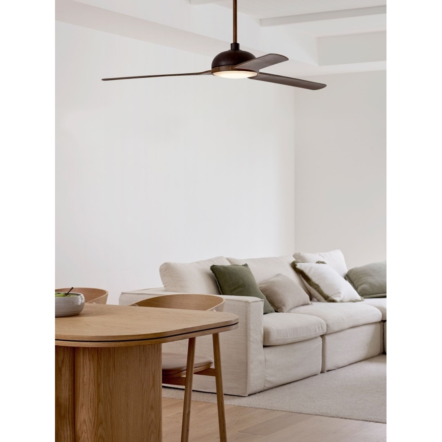 Lucci air 213301- Ανεμιστήρας οροφής LED Dimmable UNIONE 1xGX53/12W/230V καφέ/γυαλιστερό χρώμιο + τηλεχειριστήριο