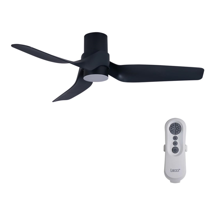 Lucci air 213354 - Ρυθμιζόμενο LED οροφής ανεμιστήρας NAUTICA 1xGX53/12W/230V μαύρο + τηλεχειριστήριο
