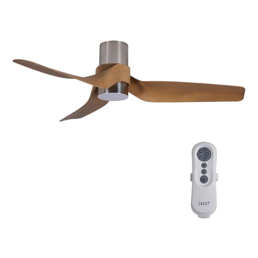 Lucci air 213355-Ανεμιστήρας οροφής LED Dimmable NAUTICA 1xGX53/12W/230V καφέ/γυαλιστερό χρώμιο + τηλεχειριστήριο