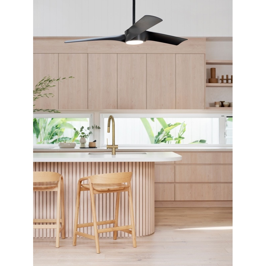Lucci air 213358 - LED Dimmable ανεμιστήρας οροφής LINE 1xGX53/12W/230V μαύρο + τηλεχειριστήριο