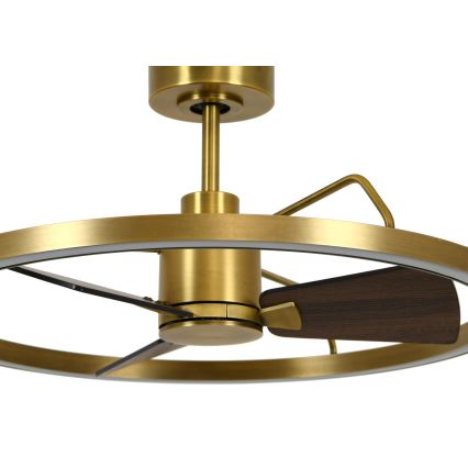 Lucci air 21611649 - LED Dimmable ανεμιστήρας οροφής CESSNA LED/36W/230V 3000/4000/5000K χρυσό + τηλεχειριστήριο