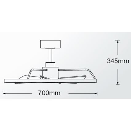Lucci air 21611749 - LED Dimmable ανεμιστήρας οροφής CESSNA LED/36W/230V 3000/4000/5000K ματ χρώμιο + τηλεχειριστήριο