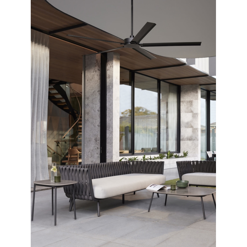 Lucci air 21616149 - Οροφής ανεμιστήρας MONZA IP55 μαύρος + τηλεχειριστήριο