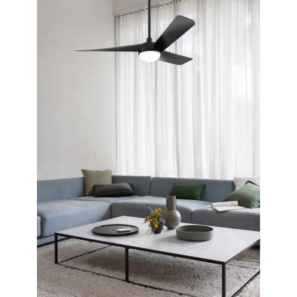 Lucci Air 21617149 - Ανεμιστήρας οροφής OSPREY με LED ρυθμιζόμενης φωτεινότητας, 1xGX53/12W/230V, Ø 132 cm, μαύρος + τηλεχειριστήριο
