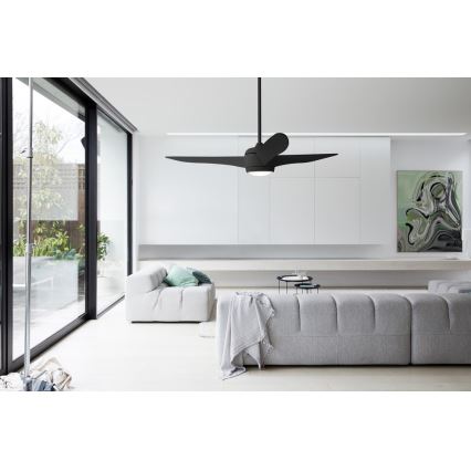 Lucci air 512910 - Οροφής ανεμιστήρας LED AIRFUSION NORDIC LED/20W/230V μαύρο + τηλεχειριστήριο