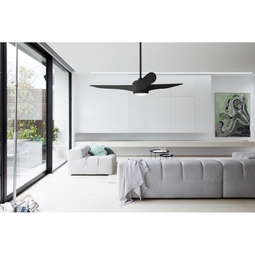 Lucci air 512910 - Οροφής ανεμιστήρας LED AIRFUSION NORDIC LED/20W/230V μαύρο + τηλεχειριστήριο