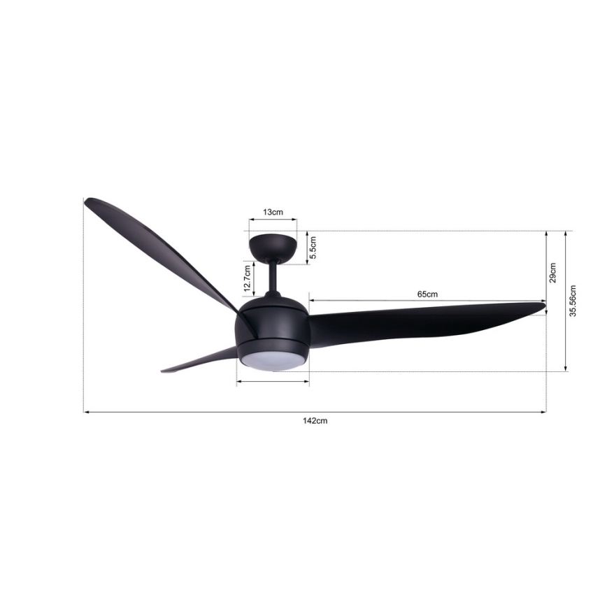 Lucci air 512910 - LED Ανεμιστήρας οροφής AIRFUSION NORDIC LED/20W/230V μαύρο + τηλεχειριστήριο
