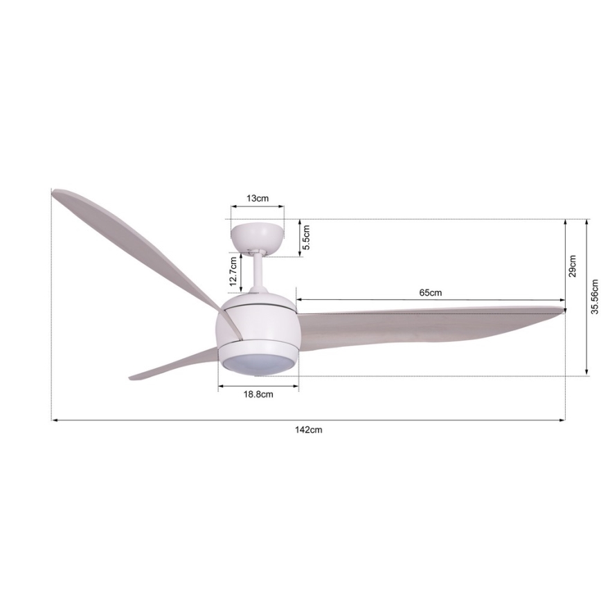 Lucci air 512911 - LED Ανεμιστήρας οροφής AIRFUSION LED/20W/230V ξύλο/λευκό + RC