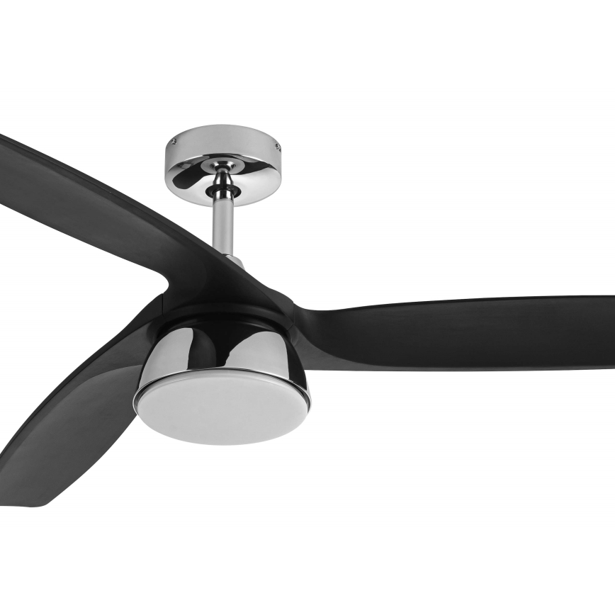 Lucci air 513072 - Ανεμιστήρας οροφής LED Dimmable BRONX LED/18W/230V 3000/4000/6000K μαύρο/γυαλιστερό χρώμιο + τηλεχειριστήριο