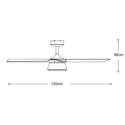 Lucci air 513072 - Ρυθμιζόμενος LED ανεμιστήρας οροφής BRONX LED/18W/230V 3000/4000/6000K μαύρο/γυαλιστερό χρώμιο διάμ. 132 cm + τηλεχειριστήριο