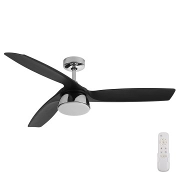 Lucci air 513072 - Ρυθμιζόμενος LED ανεμιστήρας οροφής BRONX LED/18W/230V 3000/4000/6000K μαύρο/γυαλιστερό χρώμιο διάμ. 132 cm + τηλεχειριστήριο