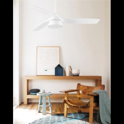 Lucci Air 513073 - Ανεμιστήρας οροφής BRONX με ρυθμιζόμενο LED, 18W/230V, 3000/4000/6000K, Ø 132 εκ., λευκός + τηλεχειριστήριο