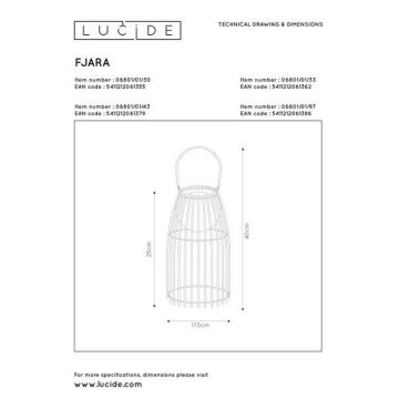 Lucide 06801/01/97 - LED Dimmable λάμπα FJARA LED/0,3W/5V USB IP44