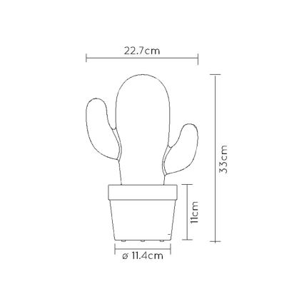 Lucide 13813/02/31 - Επιτραπέζια λάμπα dimmer LED εξωτερικού χώρου CACTUS LED/2W/5V IP44