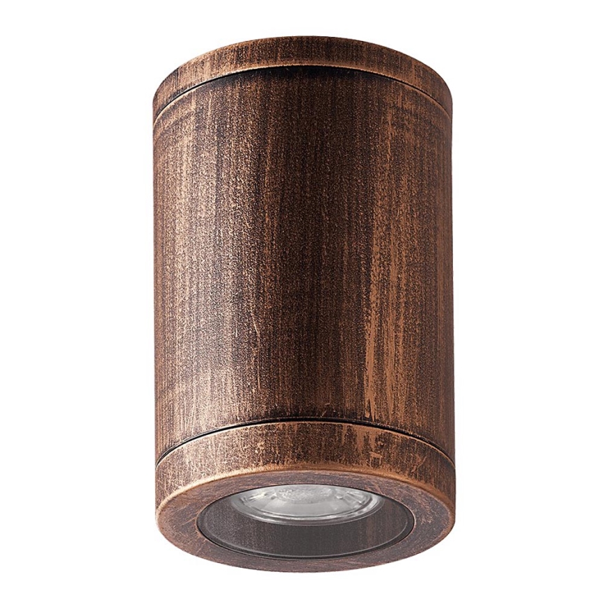 Luxera 48326 - Φωτιστικό οροφής εξωτερικού χώρου MOPTI 1xGU10/7W/230V IP54 μπρονζέ