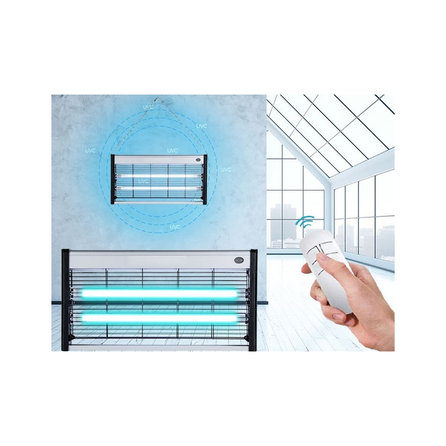 Luxera 70418 - Απολλυμαντική μικροβιοκτόνος λάμπα 2xT5 UVC/15W/230V + RC
