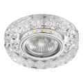 LUXERA 71074 - Εντοιχιζόμενο φωτιστικό LED CRYSTALS 1xGU10/50W/230V + LED/3W Ταινία
