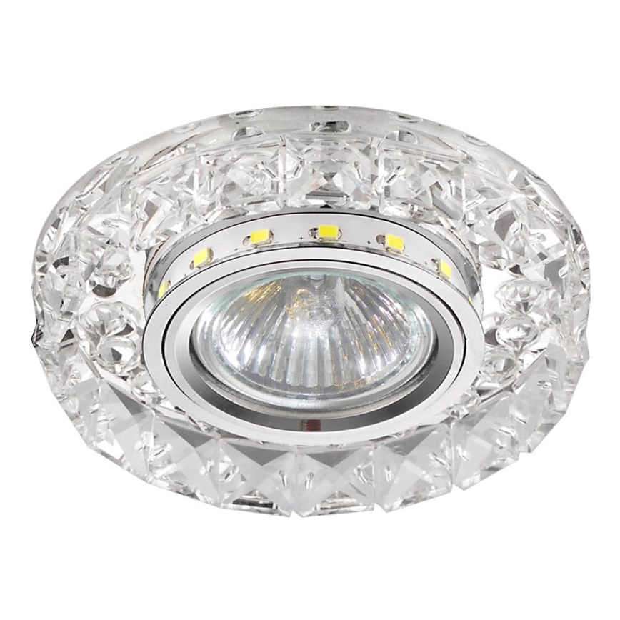 LUXERA 71074 - Χωνευτό φωτιστικό οροφής LED CRYSTALS 1xGU10/50W/230V + LED/3W STRIPE