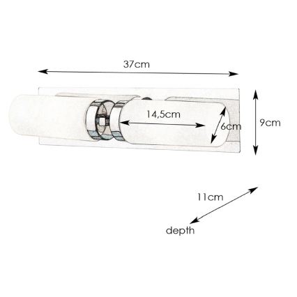 Markslöjd 102478 - Επιτοίχιο φωτιστικό μπάνιου NORRSUNDET 2xE14/40W/230V IP44