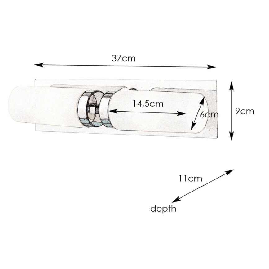 Markslöjd 102478 - Επιτοίχιο φωτιστικό μπάνιου NORRSUNDET 2xE14/40W/230V IP44