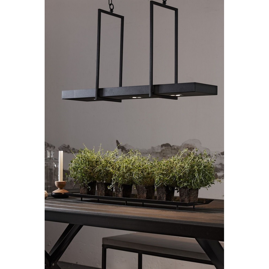 Markslöjd 105780 - Πολύφωτο dimmer LED πάνω σε αλυσίδα TRAY 3xLED/3W/230V μαύρο