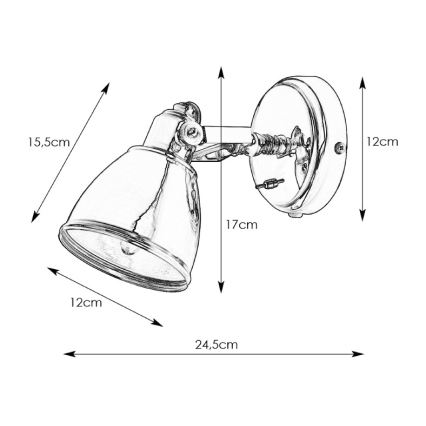 Markslöjd 105814 - Φως τοίχου FJÄLLBACKA 1xE14/40W/230V μαύρο