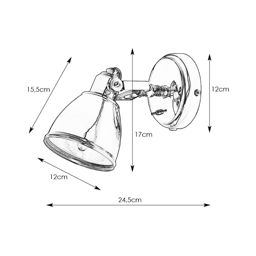 Markslöjd 105814 - Φως τοίχου FJÄLLBACKA 1xE14/40W/230V μαύρο