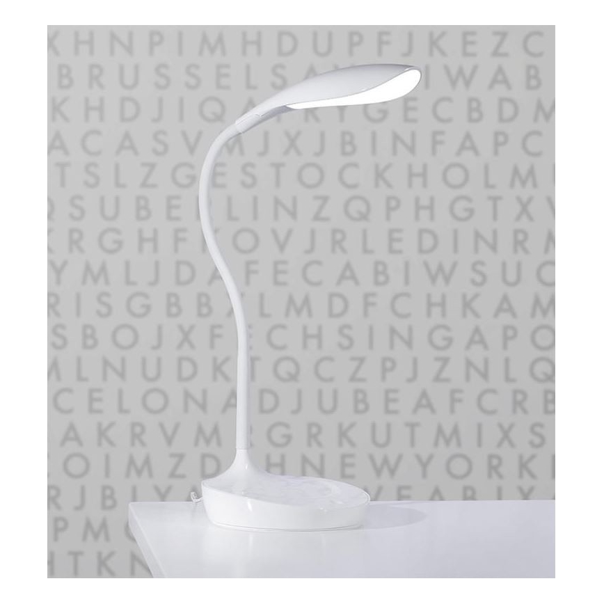 Markslöjd 106093 - LED Dimming επιτραπέζια λάμπα με USB SWAN LED/4,6W/230V