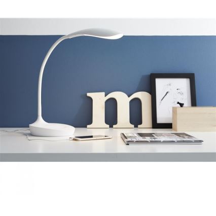 Markslöjd 106093 - LED Dimming επιτραπέζια λάμπα με USB SWAN LED/4,6W/230V