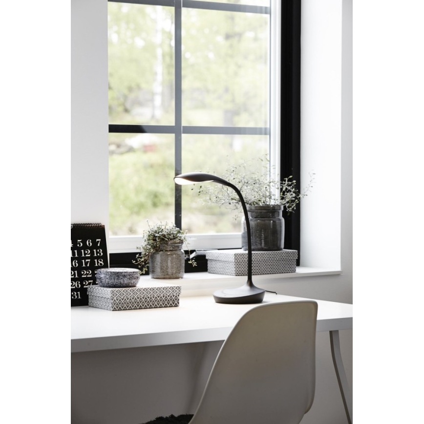 Markslöjd 106094 - LED Dimming επιτραπέζια λάμπα με USB SWAN LED/4,6W/230V