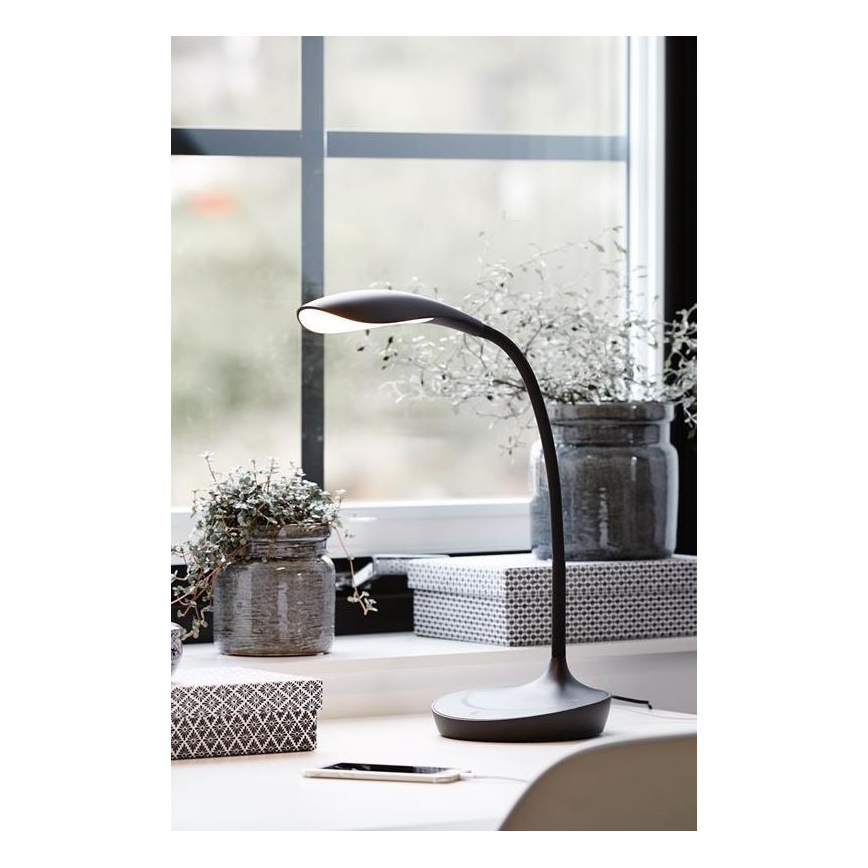Markslöjd 106094 - LED Dimming επιτραπέζια λάμπα με USB SWAN LED/4,6W/230V