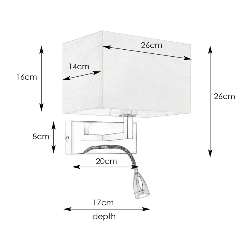 Markslöjd 106308 - Φωτιστικό τοίχου LED SAVOY LED/3W+E27/60W/230V