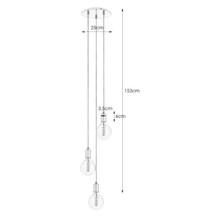 Markslöjd 106333 - Πολύφωτο σε σχοινί SKY 3xE27/60W/230V