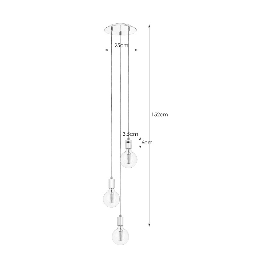 Markslöjd 106333 - Πολύφωτο σε σχοινί SKY 3xE27/60W/230V