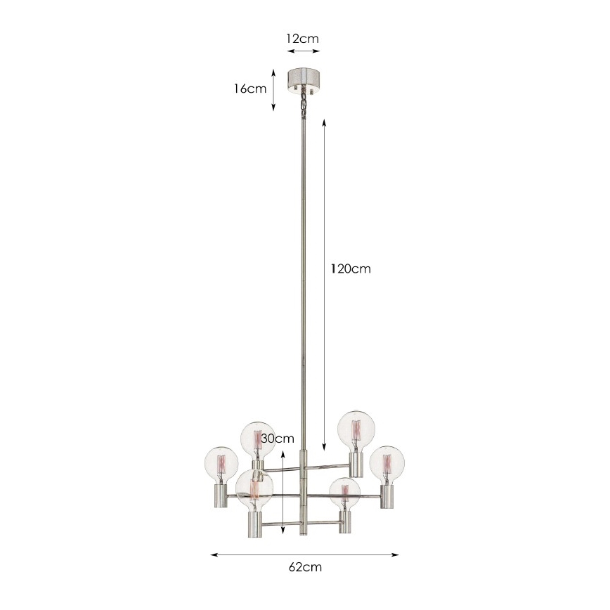 Markslöjd 106418 - Κρεμαστός πολυέλαιος CAPITAL 6xE27/60W/230V ορείχαλκος