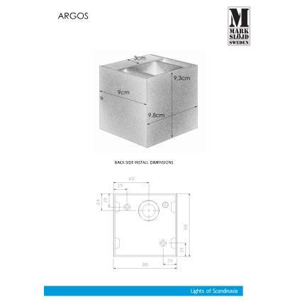 Markslöjd 106521 - Φωτιστικό LED εξωτερικού χώρου ARGOS LED / 5W / 230V IP44 γκρι