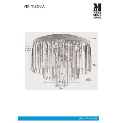Markslöjd 106563 - Κρυστάλλινο φωτιστικό οροφής VENTIMIGLIA 4xE14/40W/230V