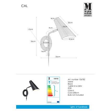Markslöjd 106782 - Φως τοίχου CAL 1xE14/40W/230V