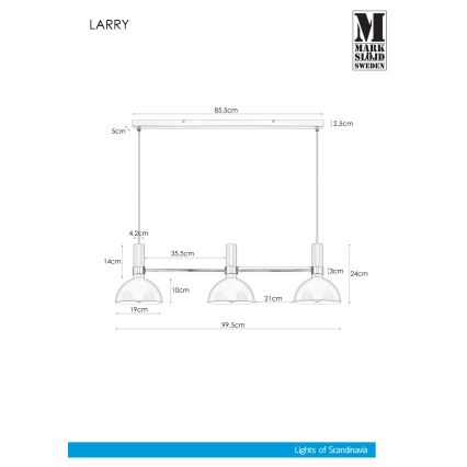 Markslöjd 106855 - Πολύφωτο σε σχοινί LARRY 3xE27/60W/230V