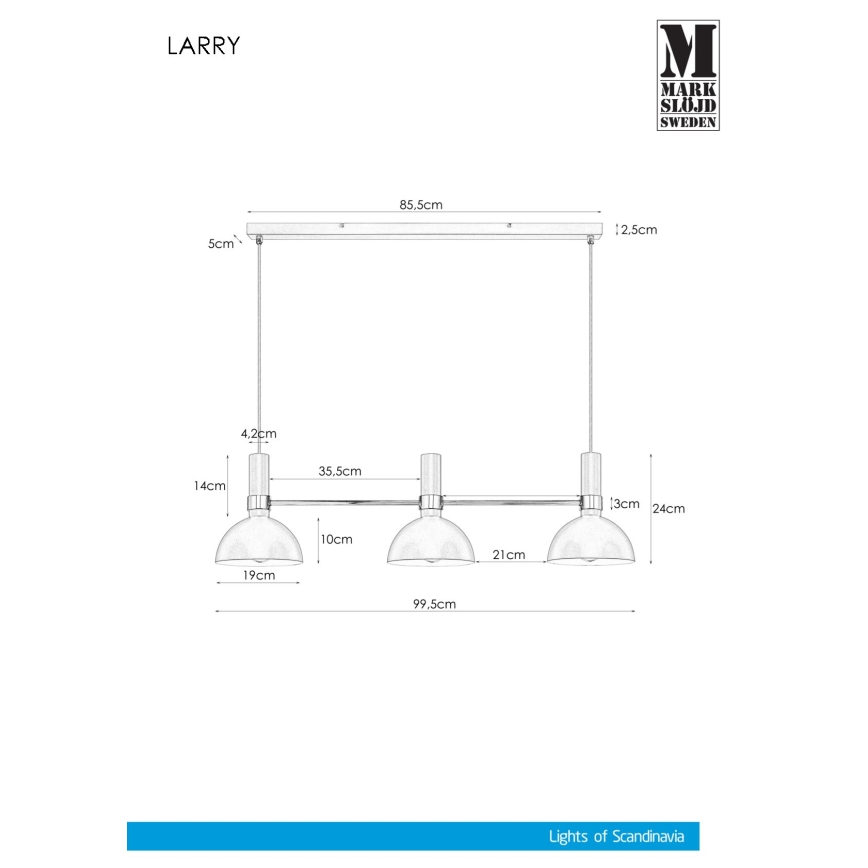 Markslöjd 106855 - Πολύφωτο σε σχοινί LARRY 3xE27/60W/230V