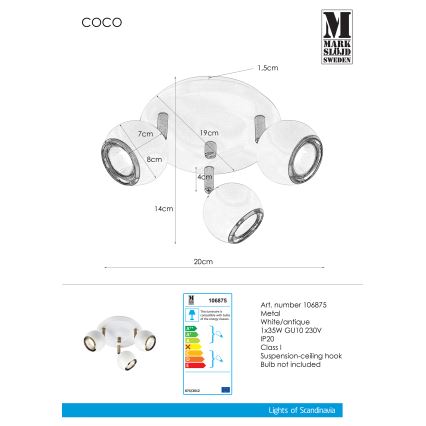 Markslöjd 106875 - Φωτιστικό σποτ COCO 3xGU10/35W/230V