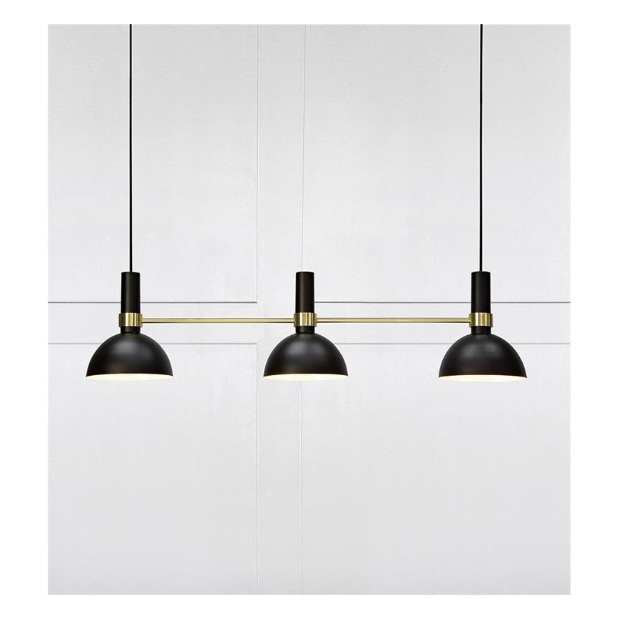 Markslöjd 106971 - Πολύφωτο σε σχοινί LARRY 3xE27/60W/230V μαύρο/χρυσαφί